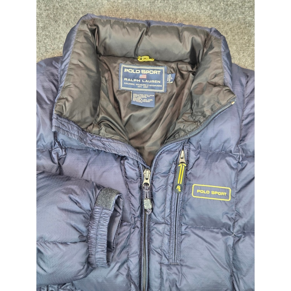 Polo Sport Ralph Lauren Down Jacket Mens Large Navy Blue Down Puffer Ripstop